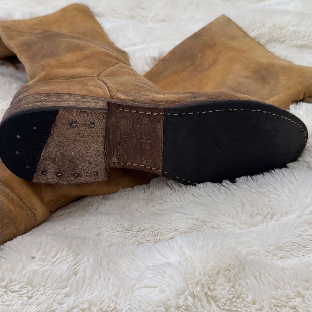 Bed Stu Manchester Cobbler Tall Leather Riding Boots Lace Back Rustic sz 7 - Picture 4 of 6